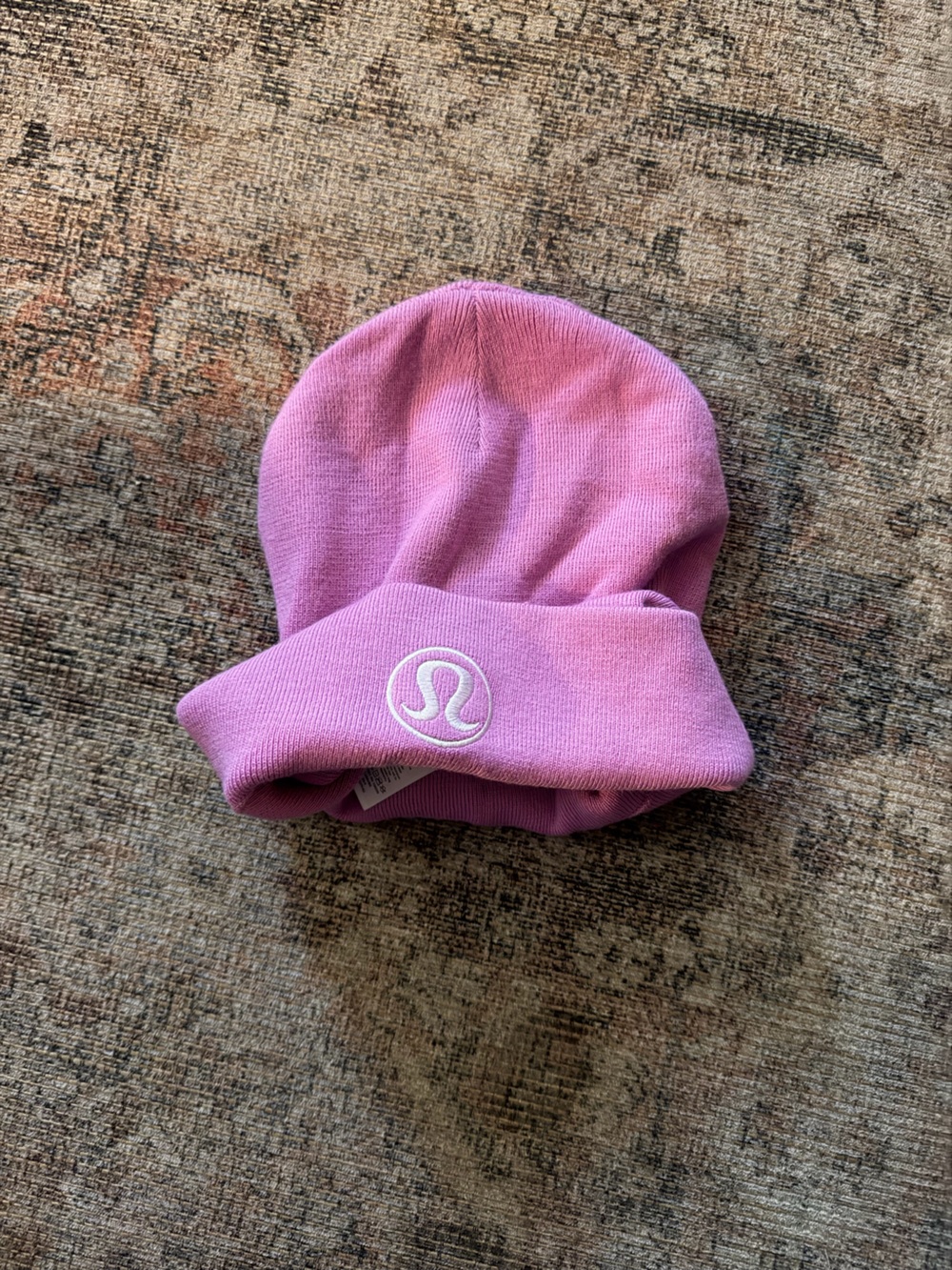 lululemon athletica Pink Knit Beanie with Logo Cuff